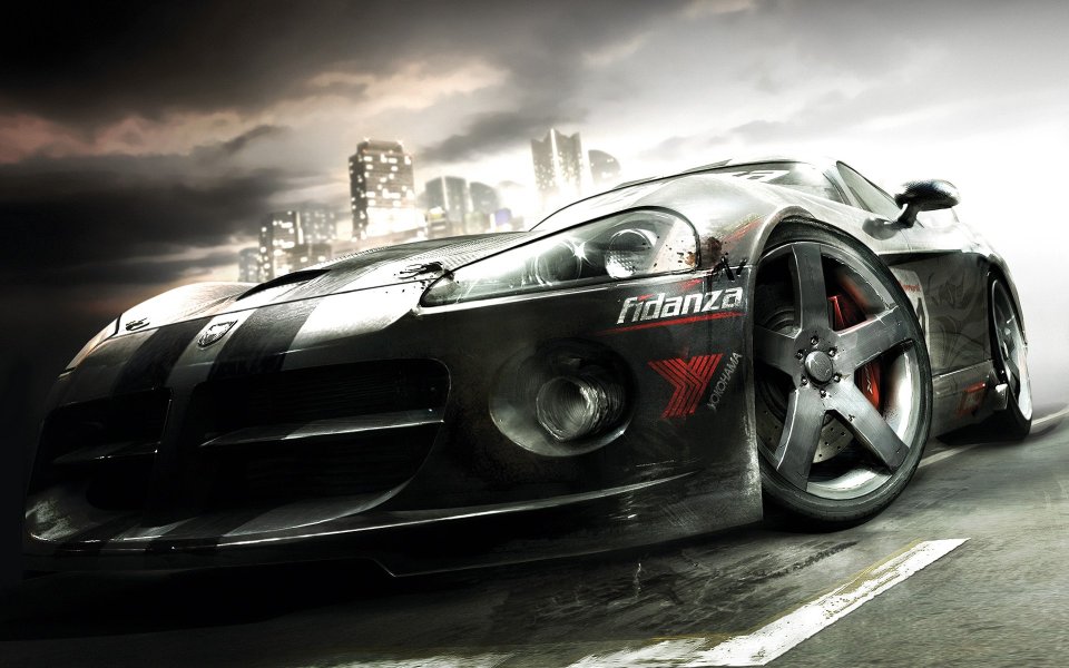 Fidanza Race Car City Night Wallpaper
