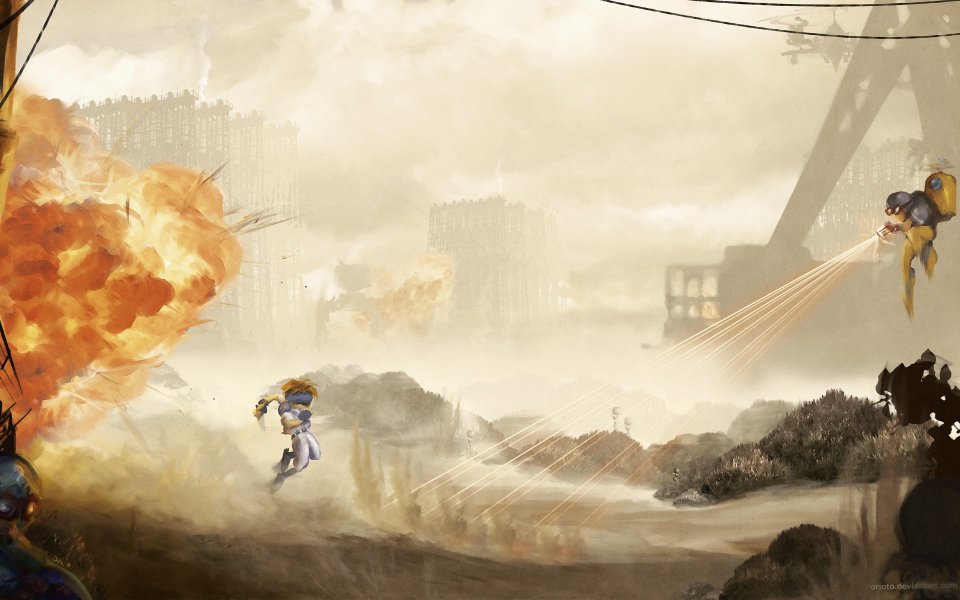 Futuristic Battle Explosion Scene