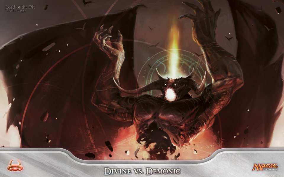 Demonic Lord Rising From Hell Fire Magic Circle