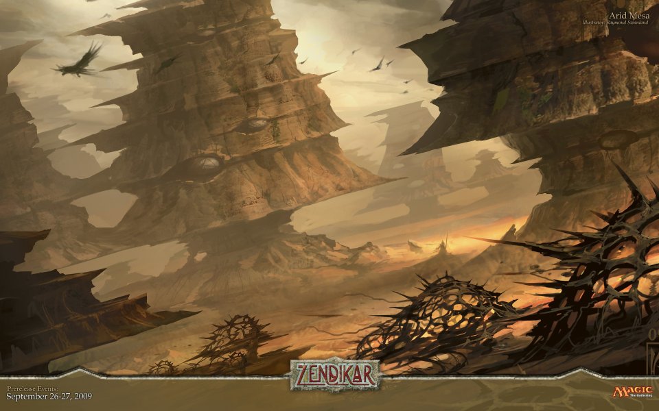 Zendikar Desert Sunset Fantasy Landscape