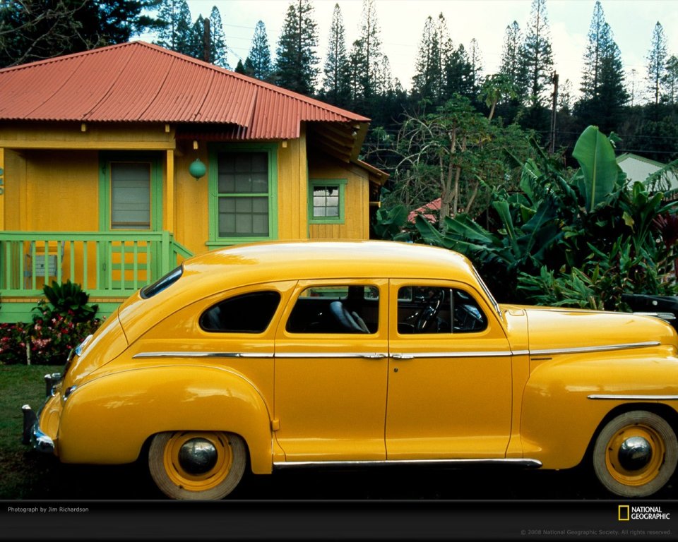 Yellow Vintage Car Hawaii
