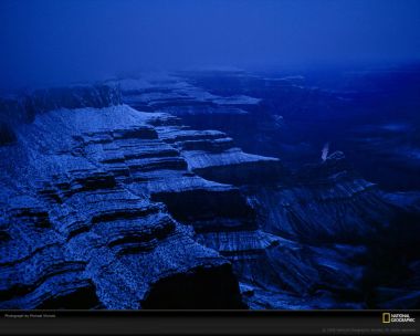 美国大峡谷蓝色夜景