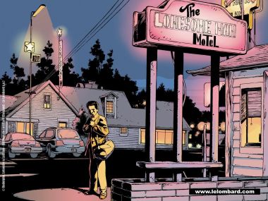 Lonely Traveler At Lonesome Man Motel Night Comic Wallpaper