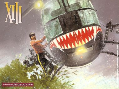 Cartoon Wallpaper Male Vs Shark Helicopter