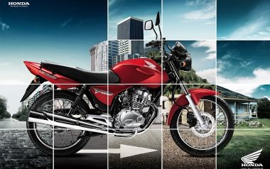 Honda Red Motorcycle City Country Collage