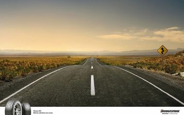 Bridgestone Tire Ad Desert Highway Sunset