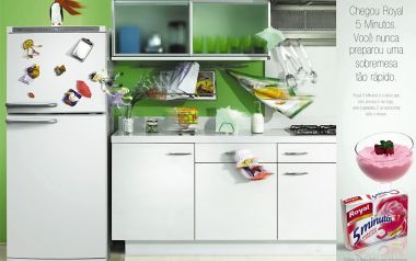 Brazil Royal 5 Minutos Yogurt Ad Kitchen Scene