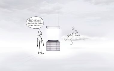 Minimalist Lamp Ad Illustration Stars Shine Brighter