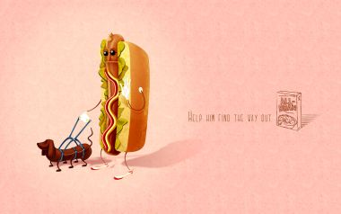 Creative Ad Design Hot Dog Dog Breakfast