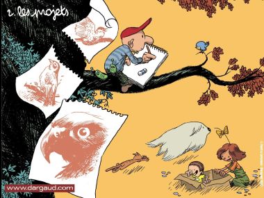 Dargaud Classic Illustration Drawing Under The Tree