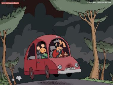 Night Forest Red Car Adventure