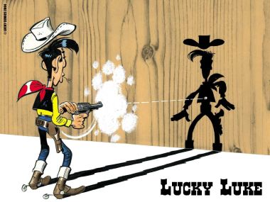 幸运卢克西部对决：达格达尔经典漫画壁纸