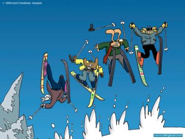 Funny Skiing Animals Wallpaper By Lewis Trondheim