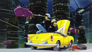 Ghibli On Your Mark Future City Night Scene