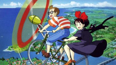 Ghibli's Kiki Delivery Service Girl Flying Bike