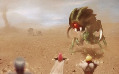 Desert Alien Monster Battle Scene