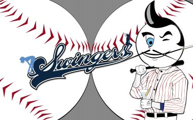 自由城棒球队Swingers卡通标志设计