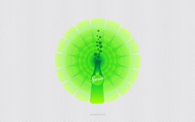 Sprunk Soda Bottle Green Radial Design