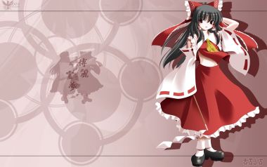 东方Project博丽灵梦和风巫女服插画壁纸