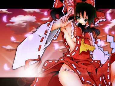 Touhou Project Reimu Hakurei Red Kimono Wallpaper