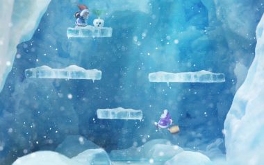 冰洞冒险：《Ice Climber》中的雪人攀爬场景