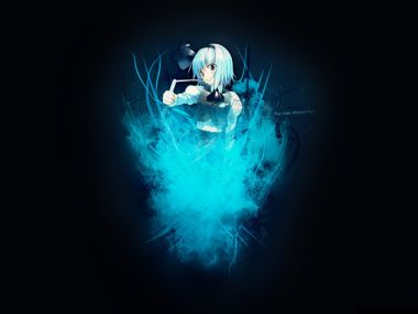 Touhou Merlin Blue Glow Wallpaper