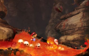 Mario In Lava Cave Adventure
