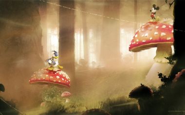 Mickey And Donald In Fantasy Forest Mushroom Adventure