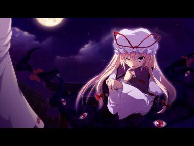 Touhou Project Hakurei Reimu Night Sky Mysterious Pose