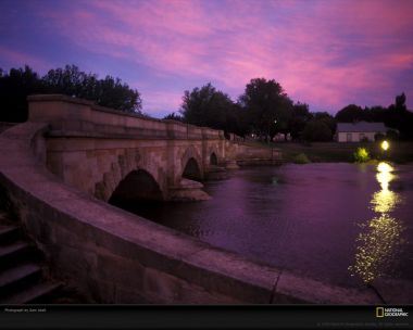 Australian Stone Bridge Dusk Purple Sky