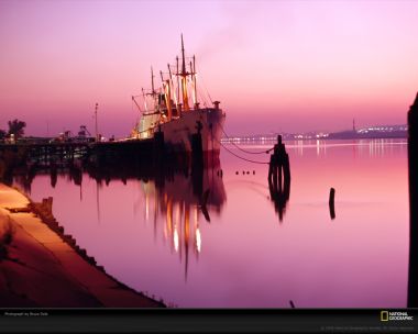 American Harbor Sunset Reflection Photography