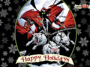 Spawn Christmas Wallpaper Snow Wolves Red Cloak