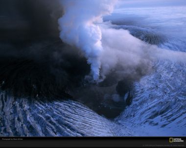 Volcano Snow Eruption Smoke America