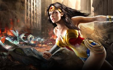 Wonder Woman Dc Universe Battle Scene Hd Wallpaper