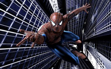 Spider Man Swinging Between Skyscrapers Dynamic CG Wallpaper