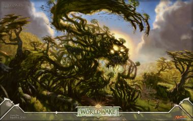Fantasy Forest Giant Tree Worldwake Magic Art