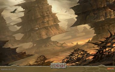 Zendikar Desert Sunset Fantasy Landscape