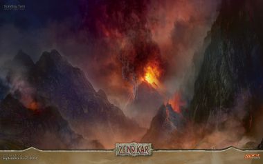 Zendikar Volcano Eruption Fantasy Art